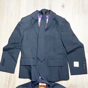 Opposuits Kids' Black Knight Suit Jacket Blazer & Clip-On Tie Size 4